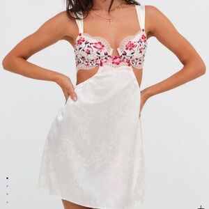 For Love And Lemons Cream Backless Dress